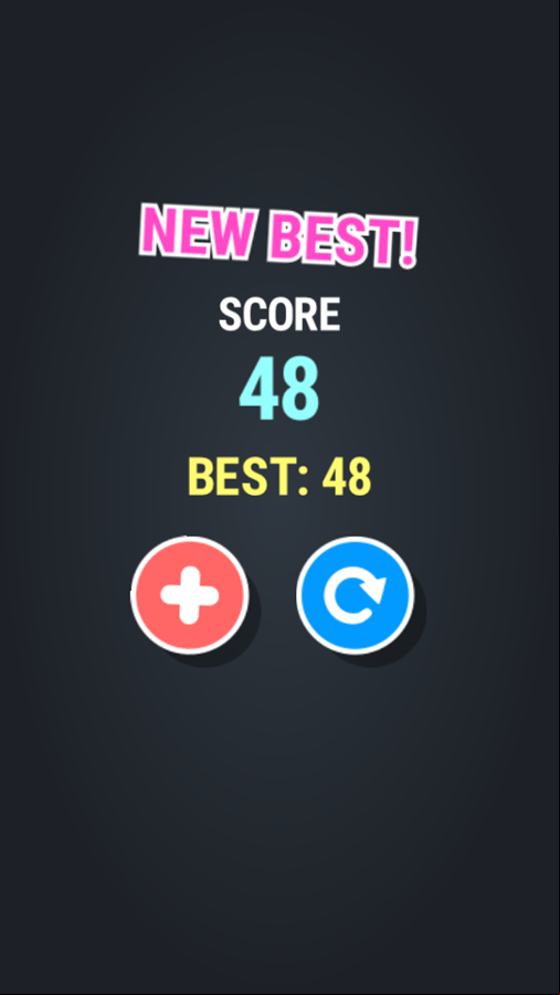 Dot Rush Game Over Screenshot.