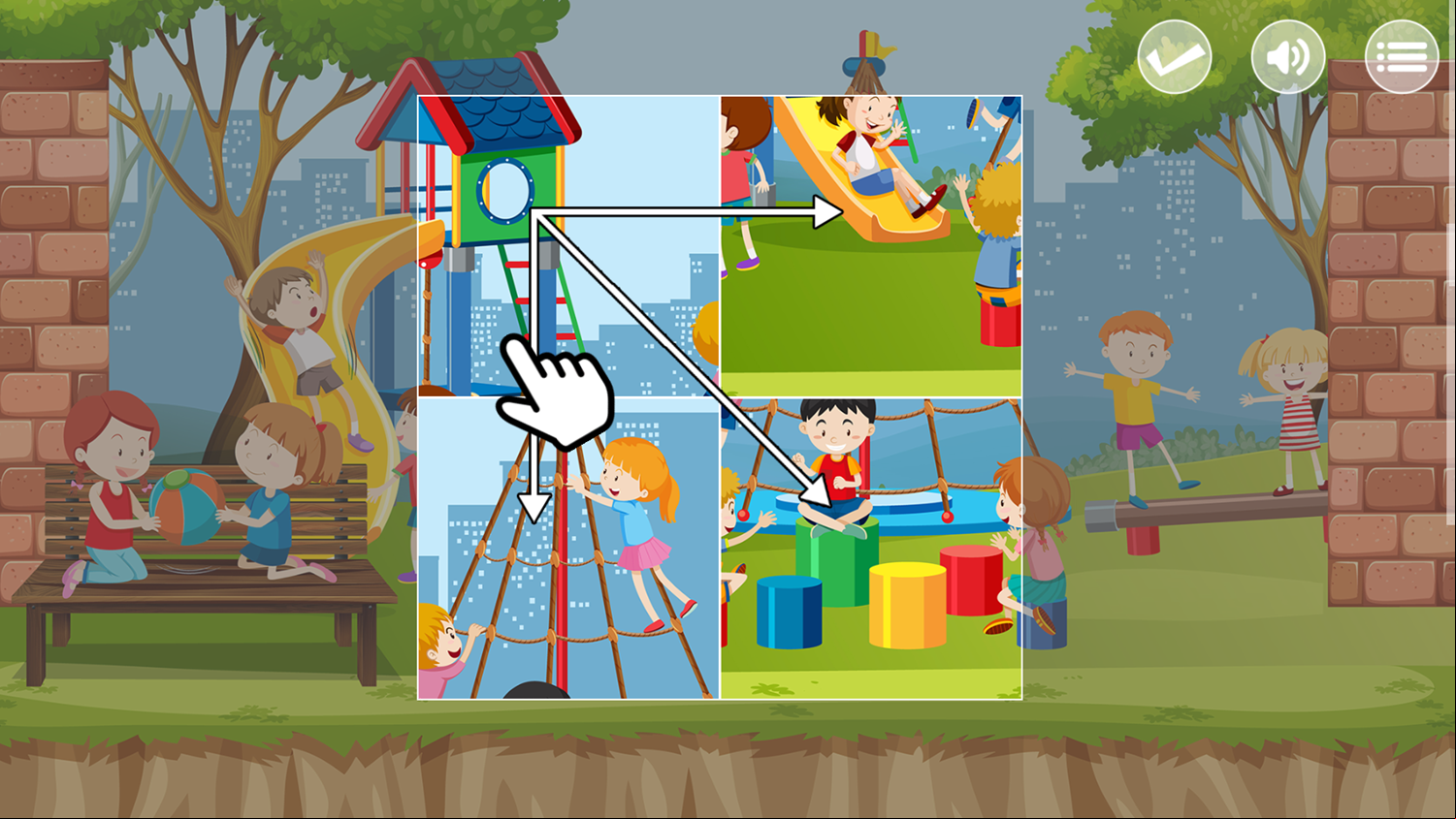 Drag Puzzle Game Level Start Screenshot.