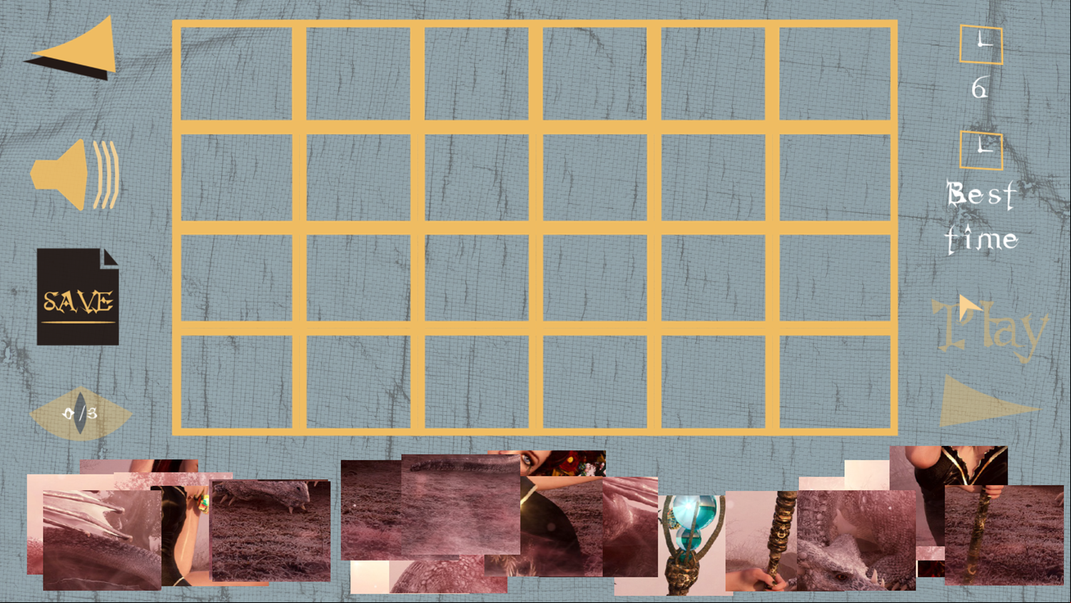 Dragons and Girls Puzzle Game Level Start Screenshot.