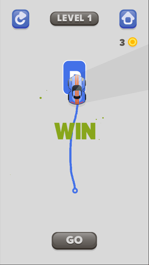 Draw Parking Game Level Complete Screenshot.