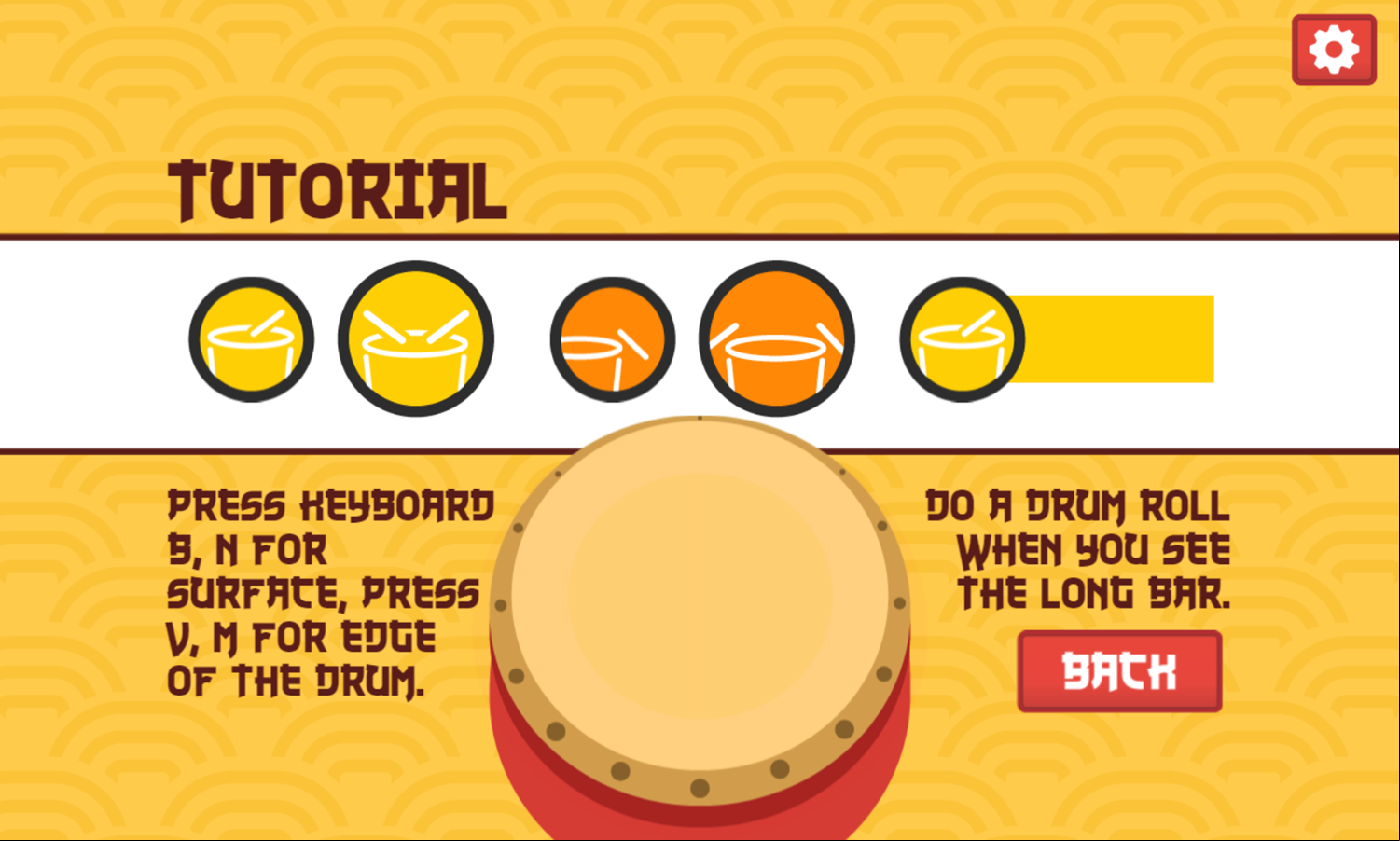 Drum Beats Game Tutorial Screenshot.