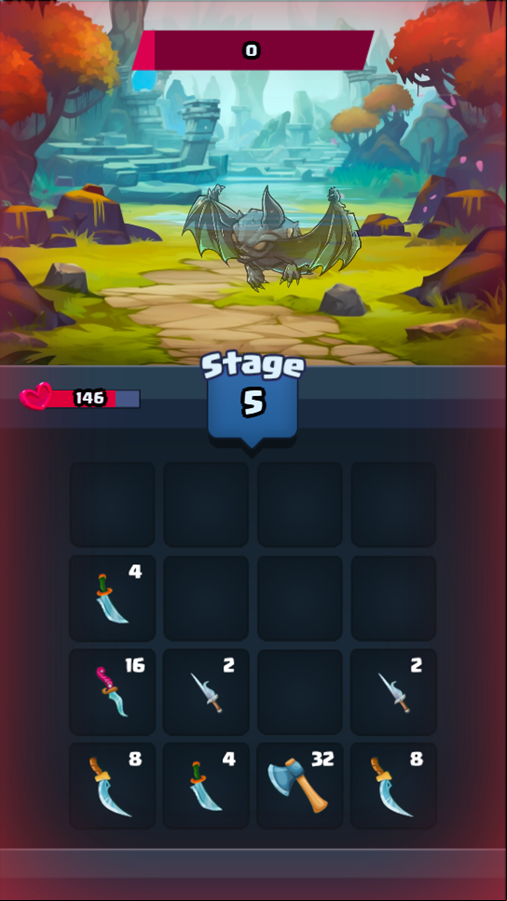 Dungeon 2048 Game Play Screenshot.