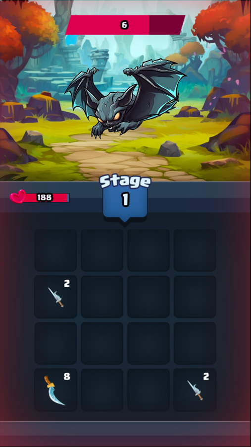 Dungeon 2048 Game Start Screenshot.