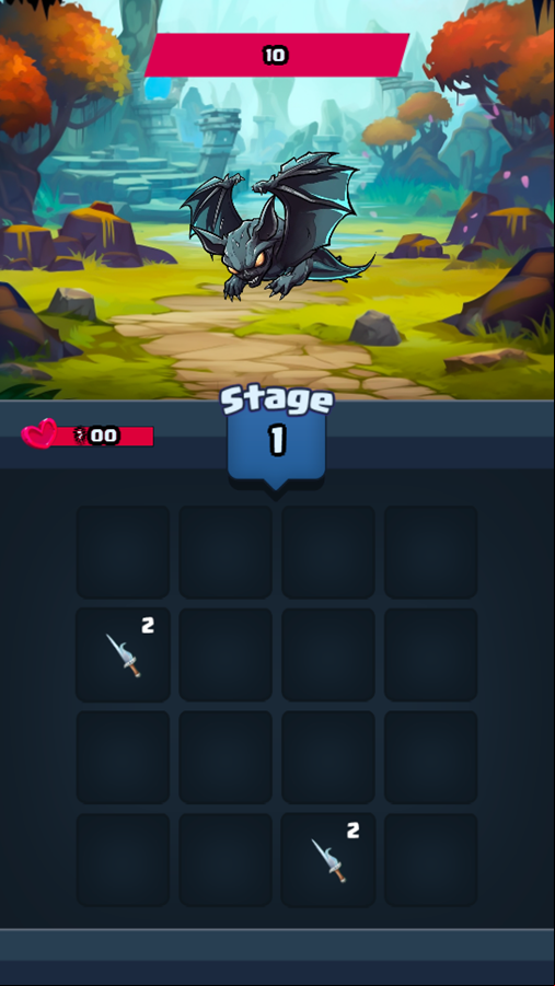 Dungeon 2048 Game Welcome Screen Screenshot.