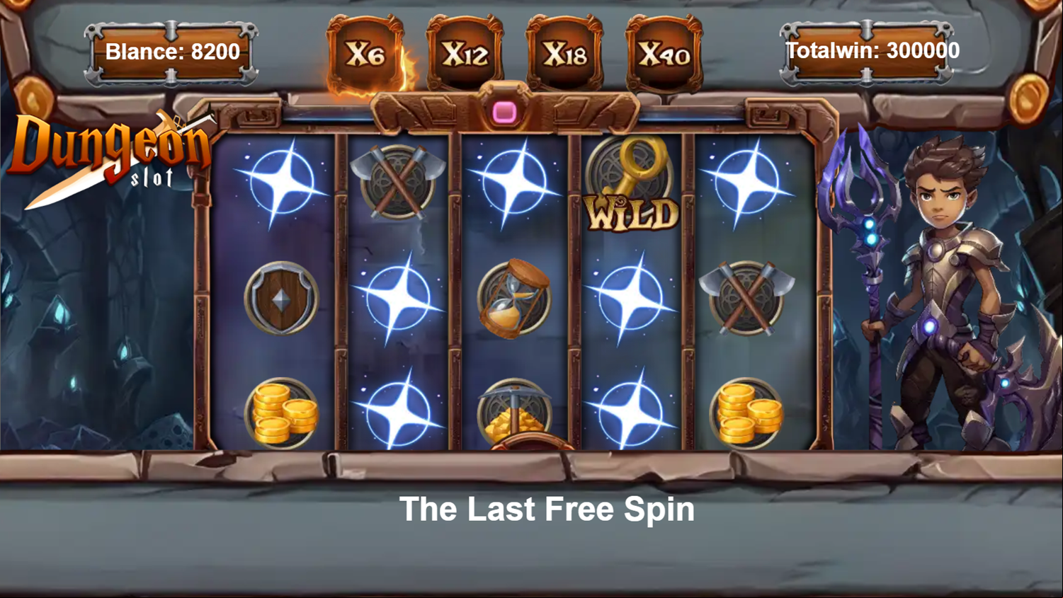 Dungeon Slot Game Win Jackpot Screenshot.