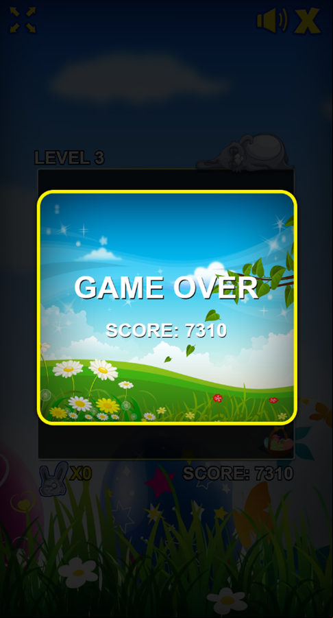 Easter Breaker Game Over Screenshot.