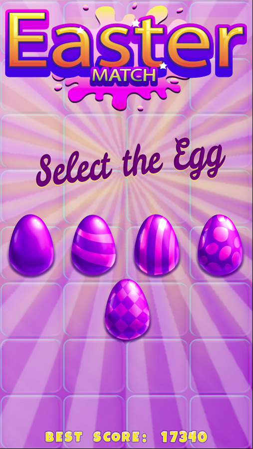 Easter Match Game Egg Select Screen Screenshot.