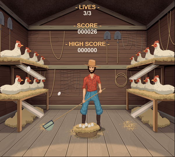 Egg Drop Dash Game Play Screenshot.