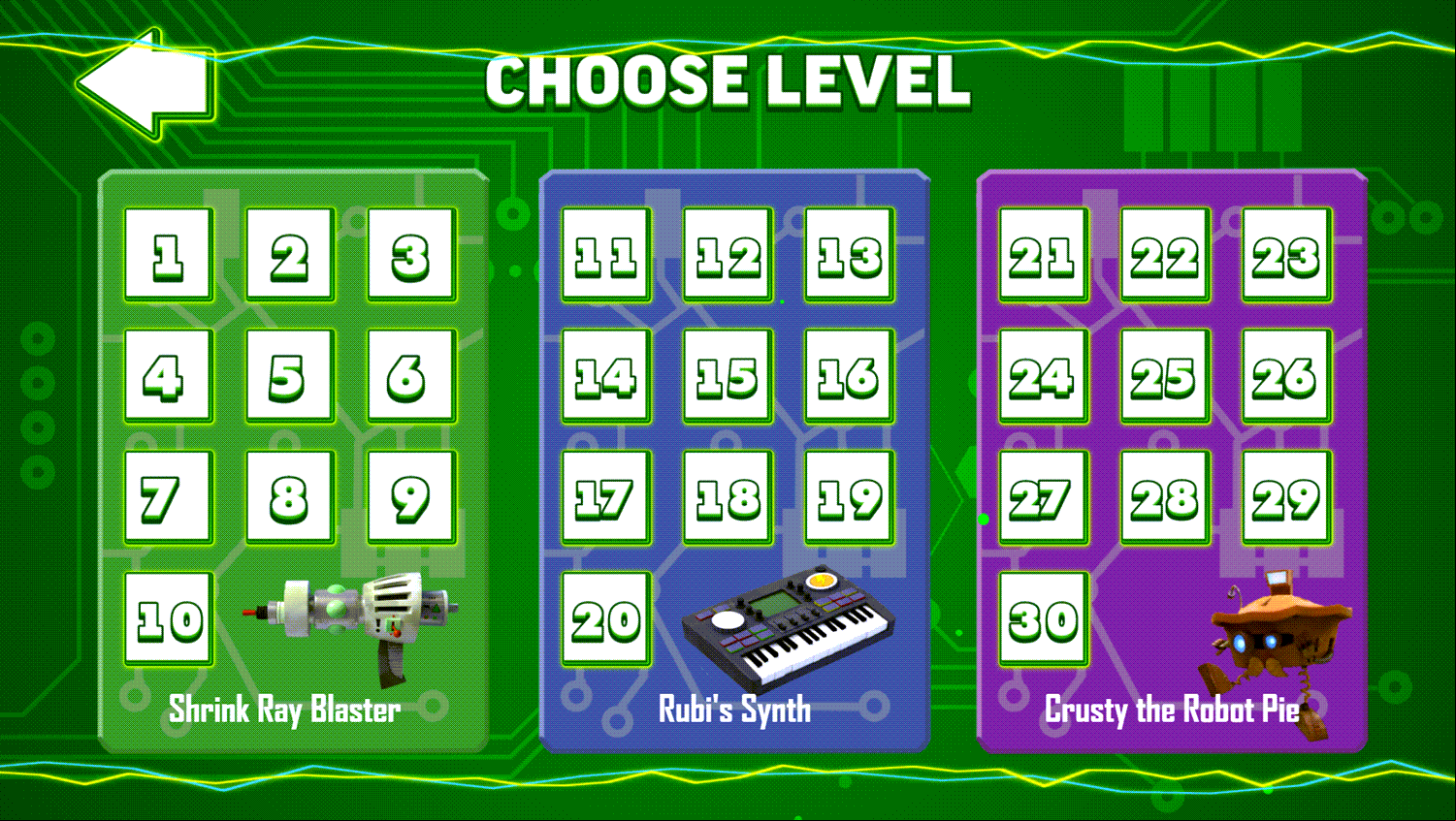 Electrio Game Choose Level Complete Screenshot.