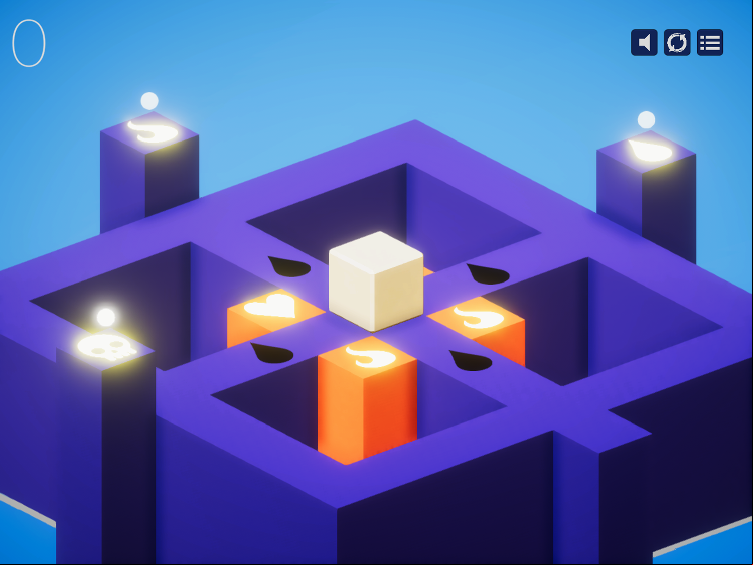 Elemental Cubed Game Level Progress Screenshot.