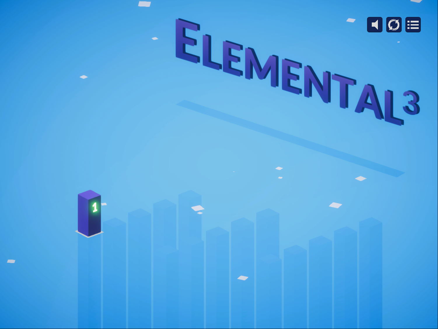 Elemental Cubed Game Level Select Screenshot.