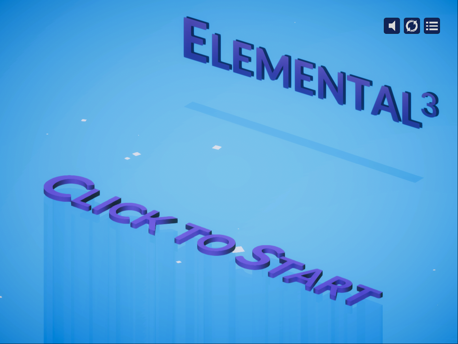 Elemental Cubed Game Welcome Screen Screenshot.