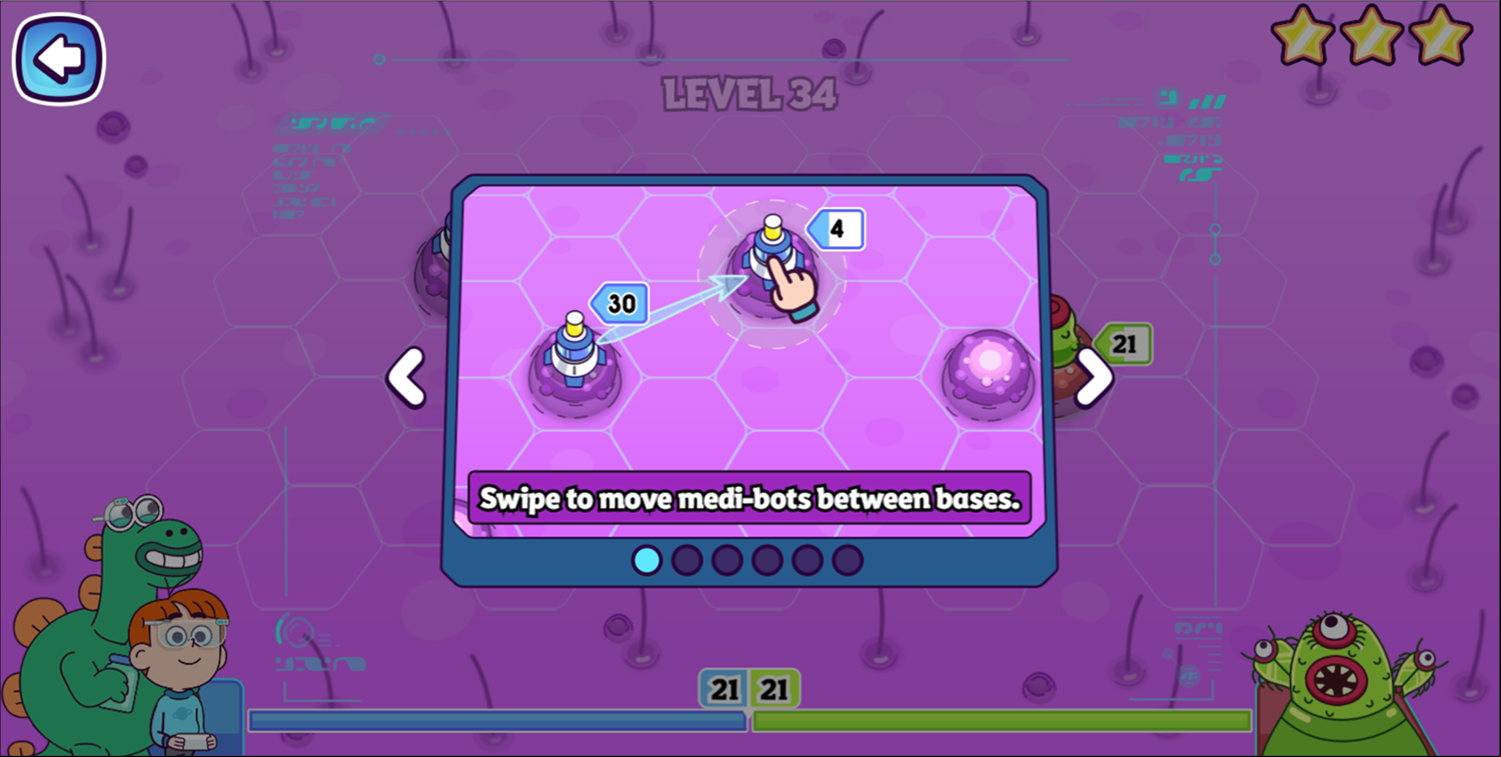 Elliott From Earth Bug Off Game Move Medi-Bots Instructions Screen Screenshot.