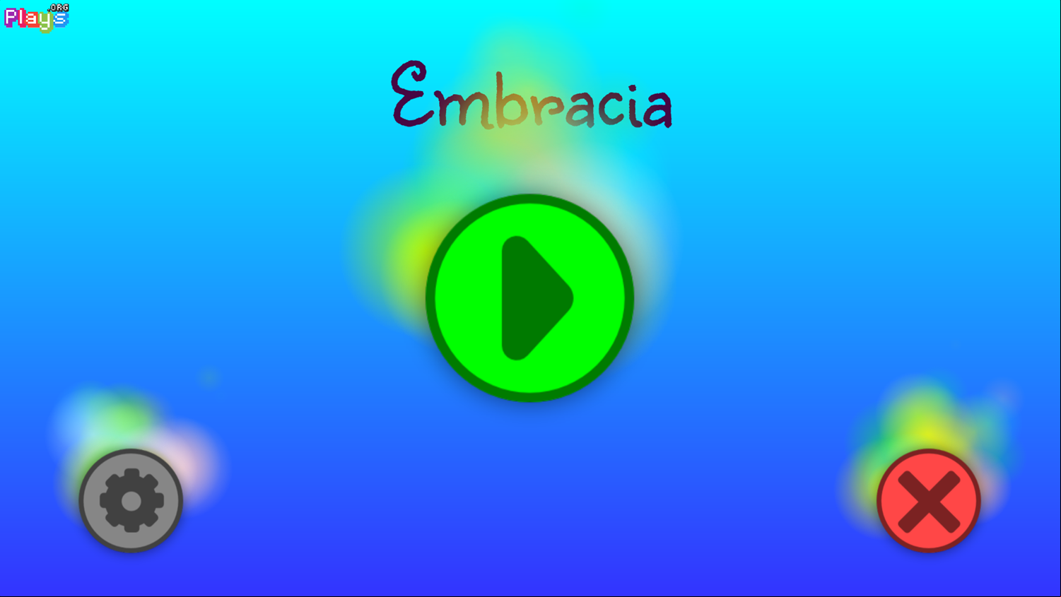 Embracia Game Welcome Screen Screenshot.