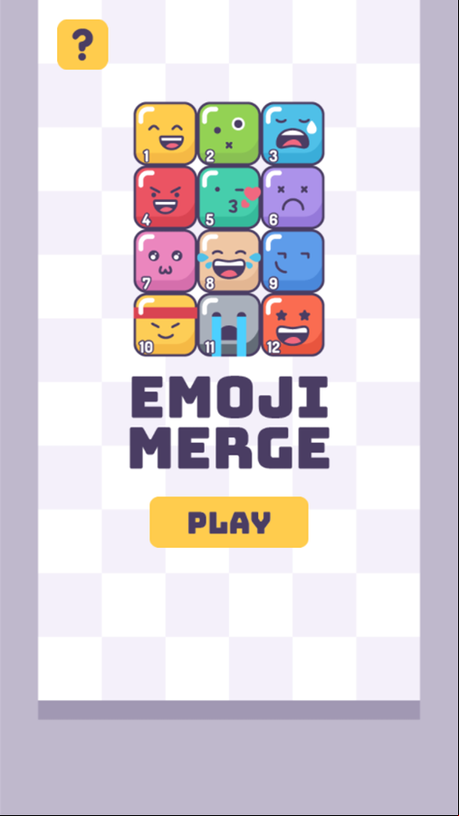 Emoji Merge Game Welcome Screen Screenshot.