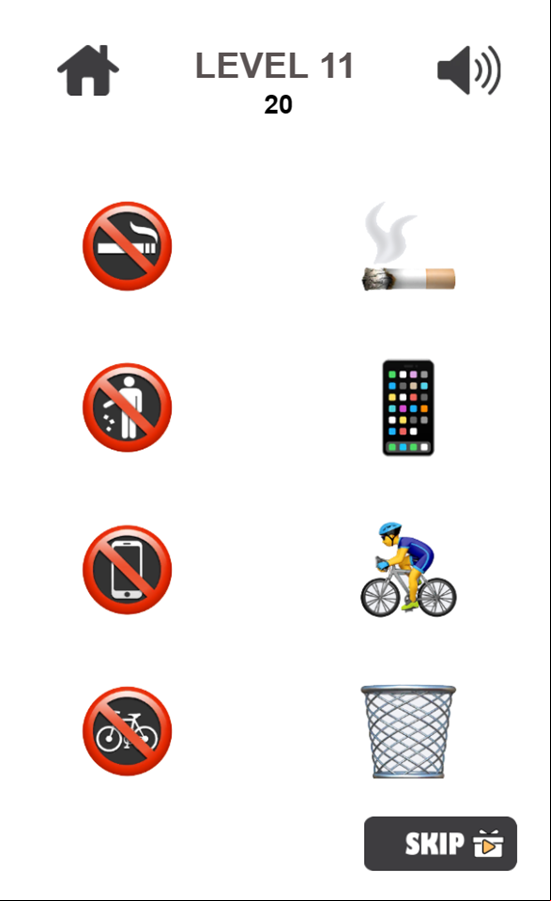 Emoji Puzzle Game Level Progress Screenshot.