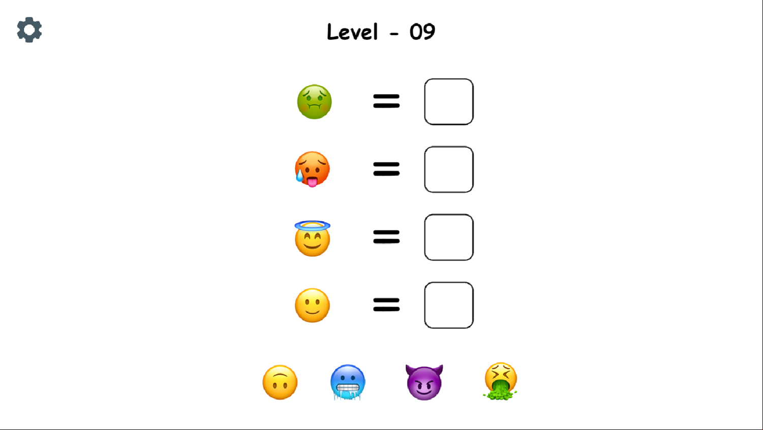 Emoji Puzzle Game Level With Opposites Screenshot.