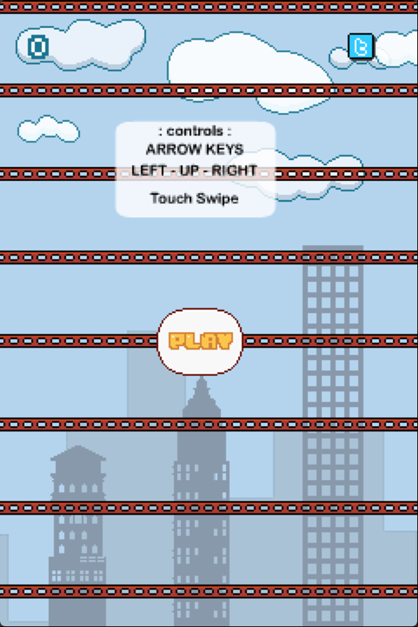 Emoji Rush Game Welcome Screen Screenshot.