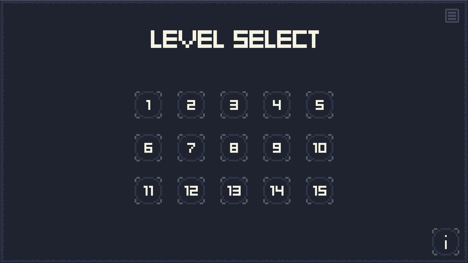 Escape Kid Game Level Select Screen Screenshot.