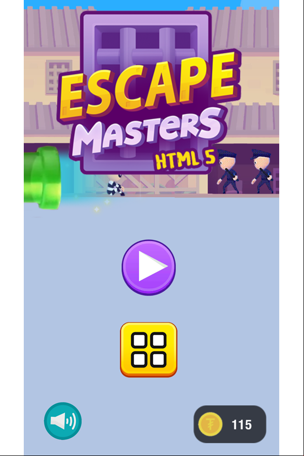 Escape Masters Welcome Screen Screenshot.