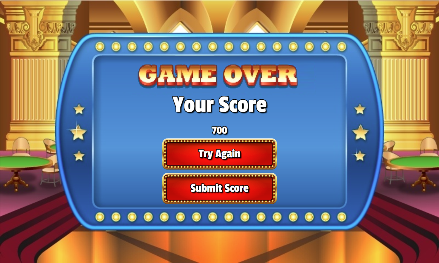 Euchre Game Over Screenshot.