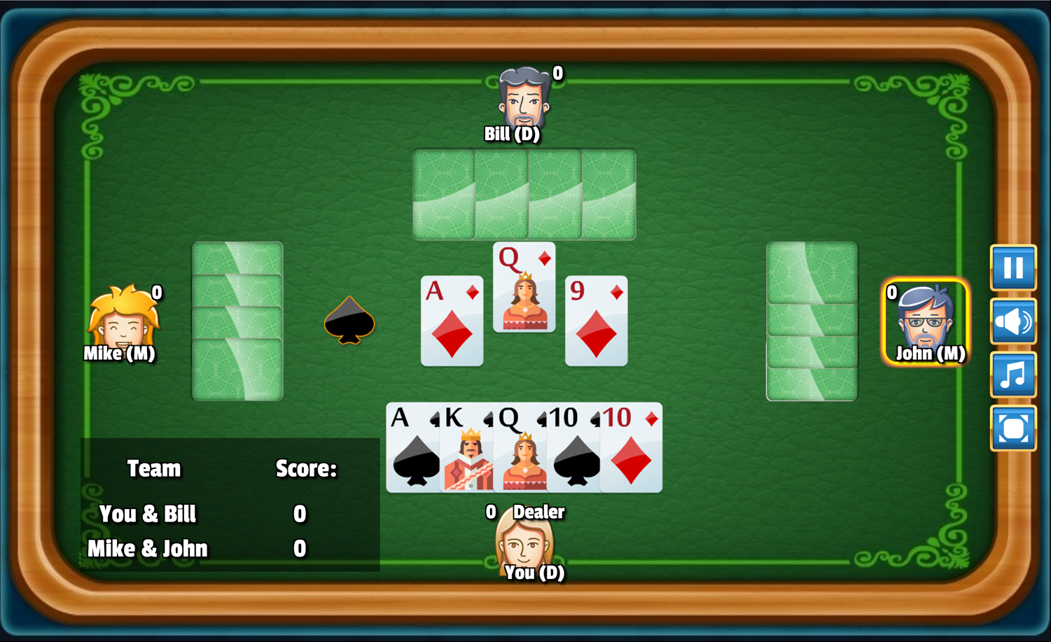 Euchre Game Screenshot.