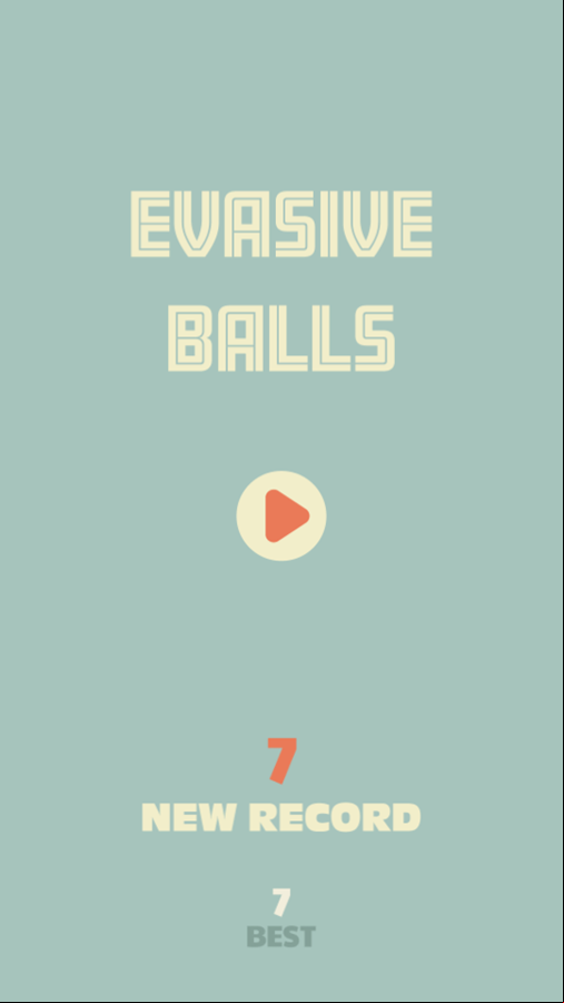 Evasive Balls Game Best Score Screenshot.