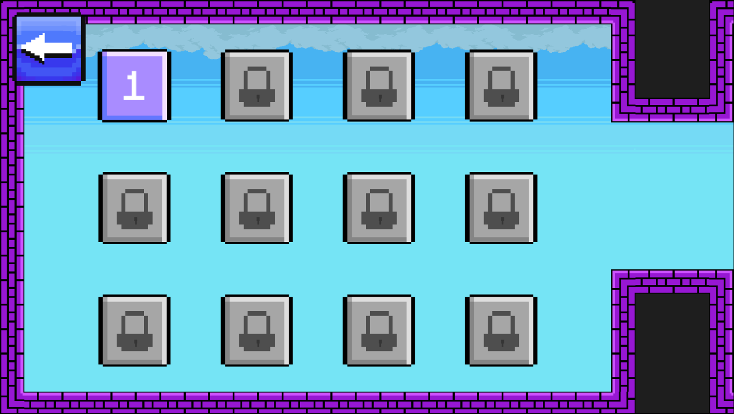 Evilmun Game Level Select Screenshot.