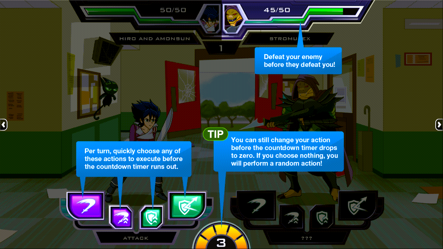Exchange Student Zero Battle Day Brawl Game How to Play Instructions Screenshot.
