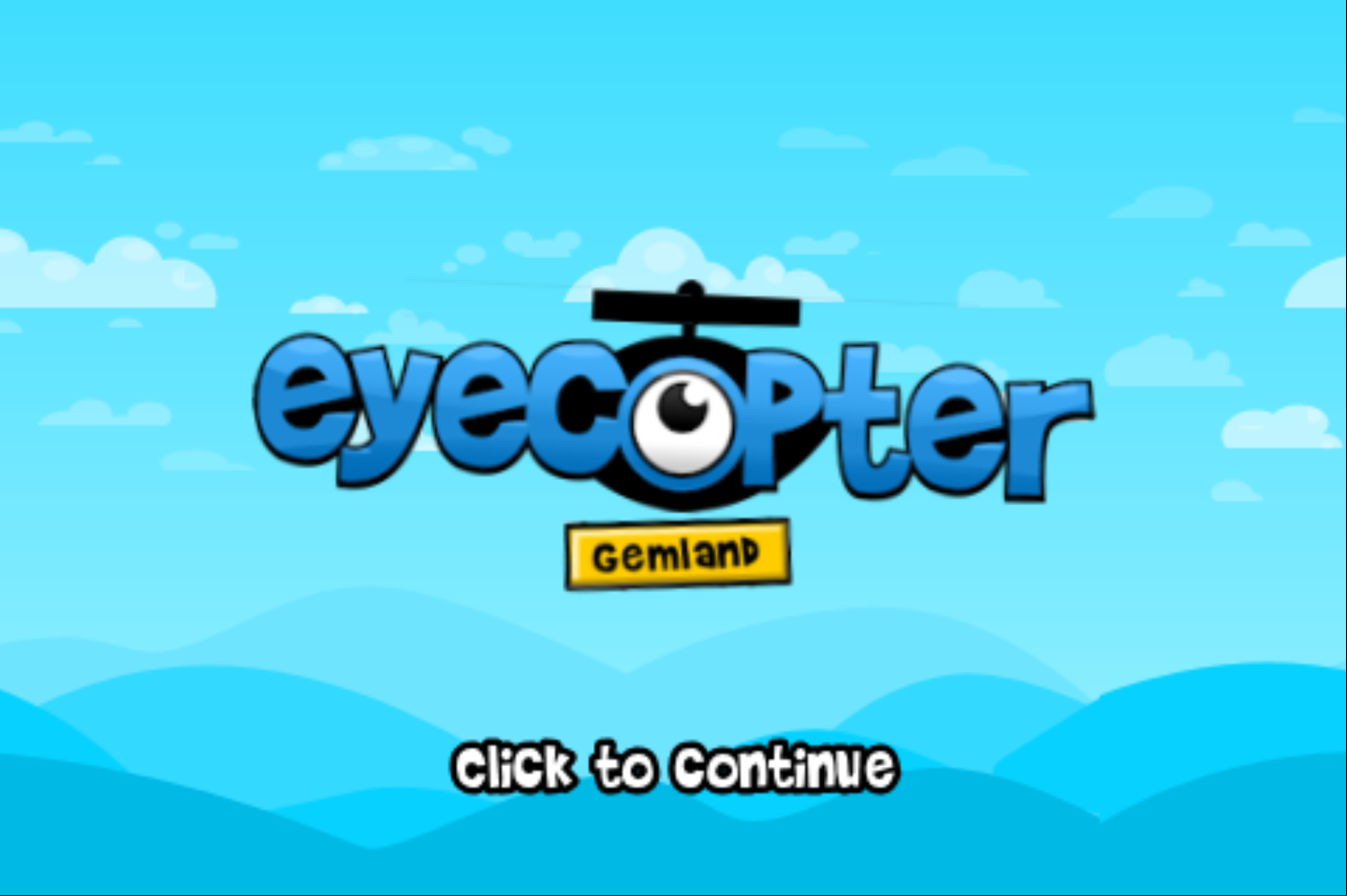 Eyecopter Gemland Game Welcome Screen Screenshot.