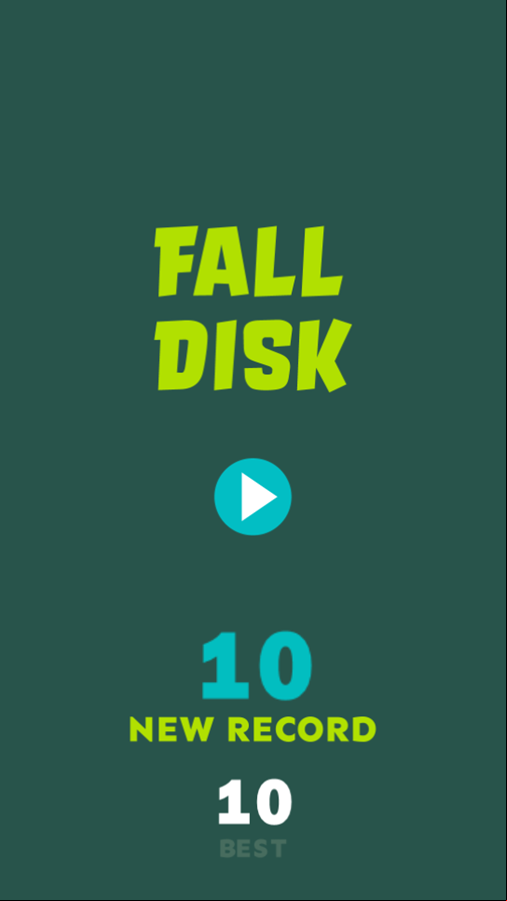 Fall Disk Game Best Score Screenshot.
