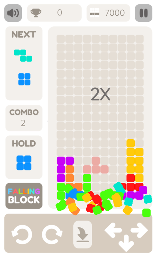 Falling Block Game Play Screenshot.