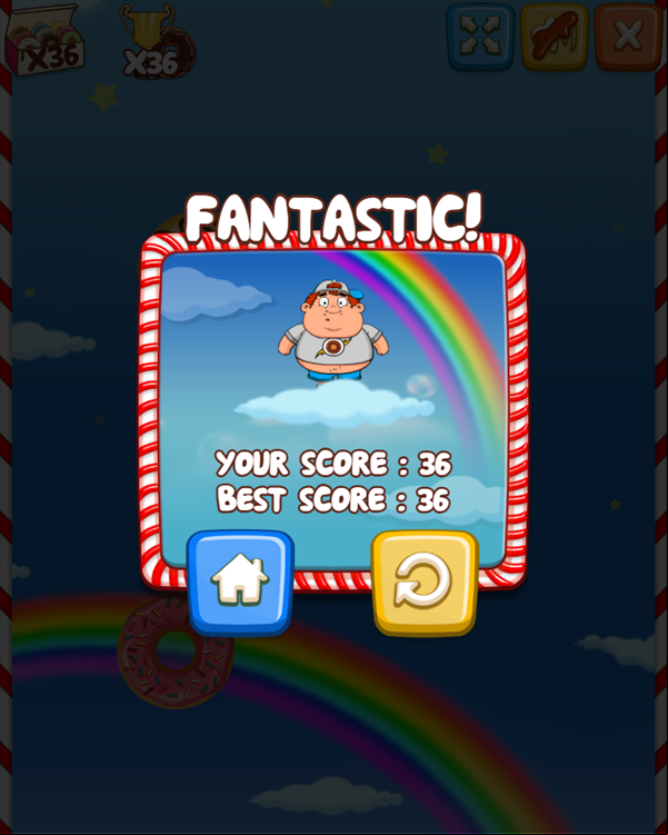 Fatboy Dream Game Over Screenshot.