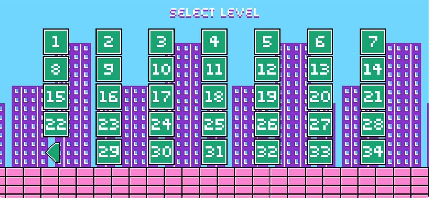Fifi Adventure Game Level Select Screen Screenshot.