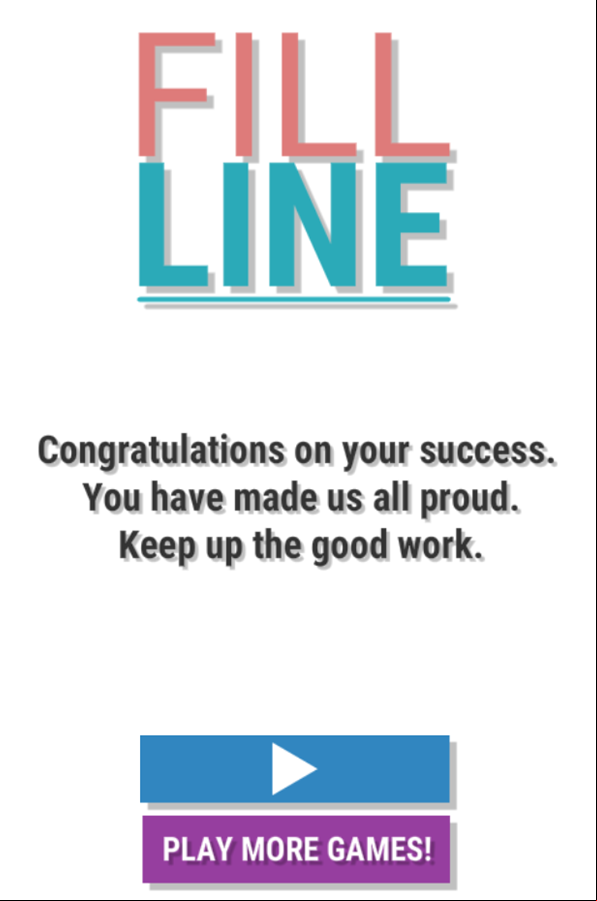 Fill Line Game Beat Screen Screenshot.
