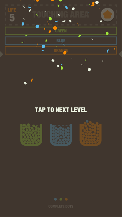 Filled Glass 4 Colors Game Stage Complete Screenshot.