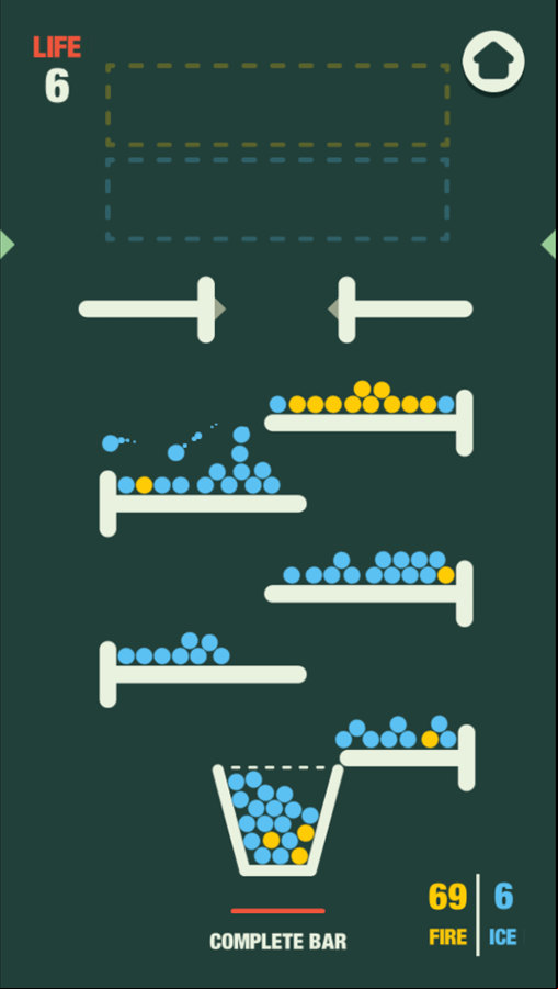 Filled Glass 5 Fire and Ice Game Final Level Beat Screenshot.