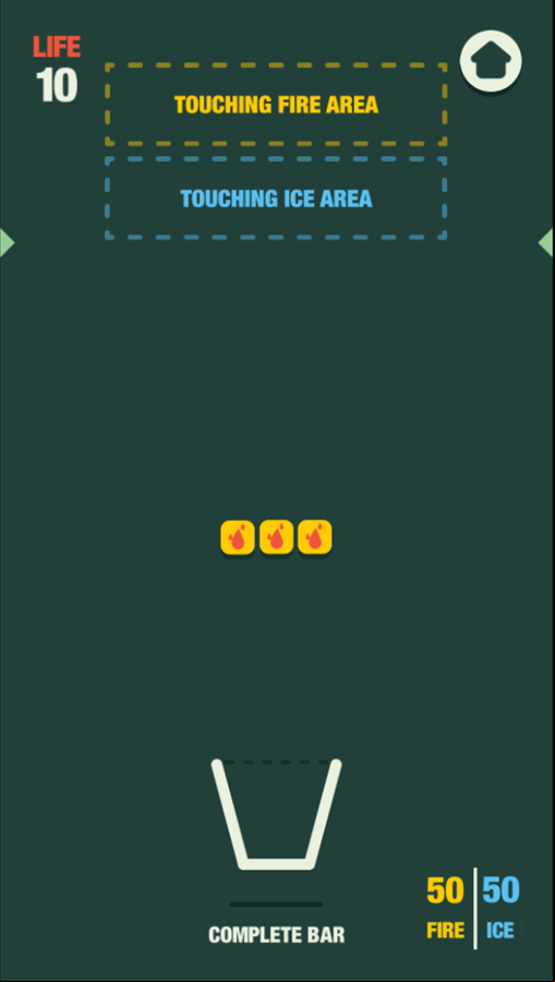 Filled Glass 5 Fire and Ice Game First Level Screenshot.