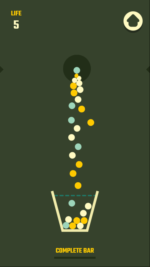 Filled Glass Game Pour Balls Screenshot.