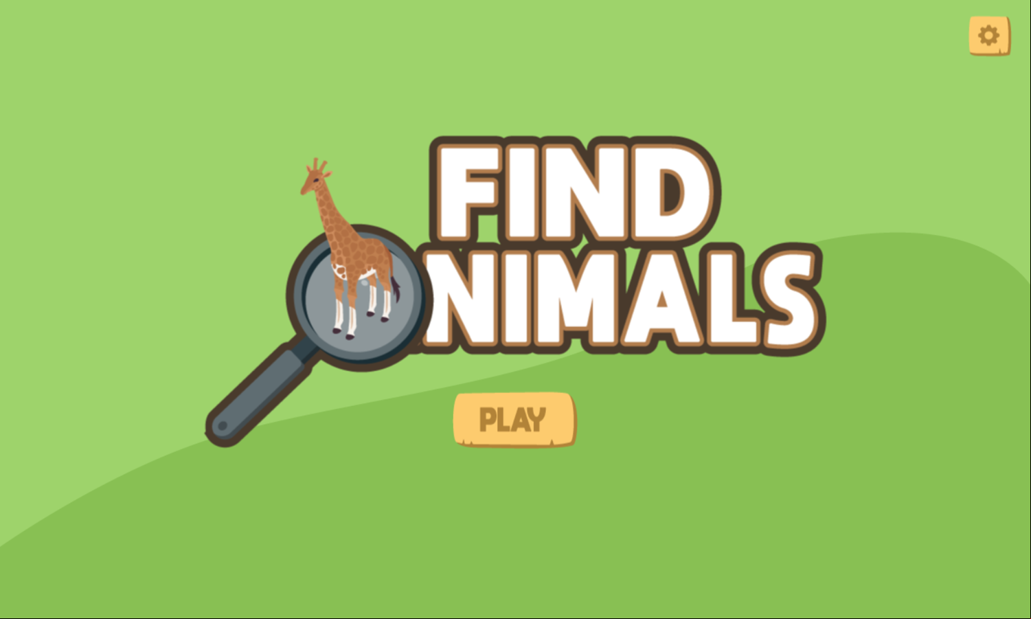 Find Animals Game Welcome Screen Screenshot.
