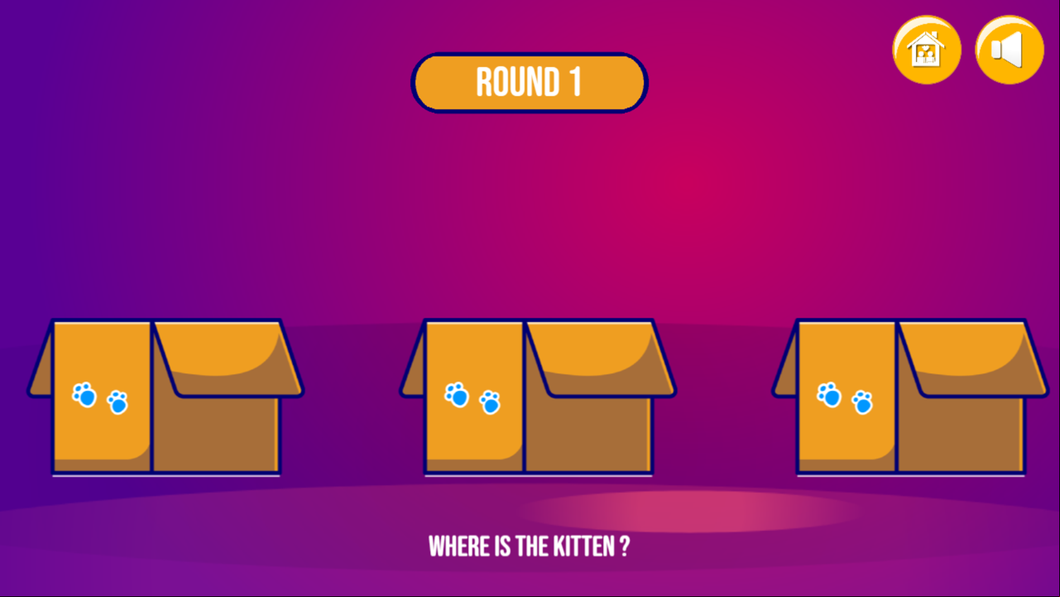 Find Kitten Game Round Start Screenshot.