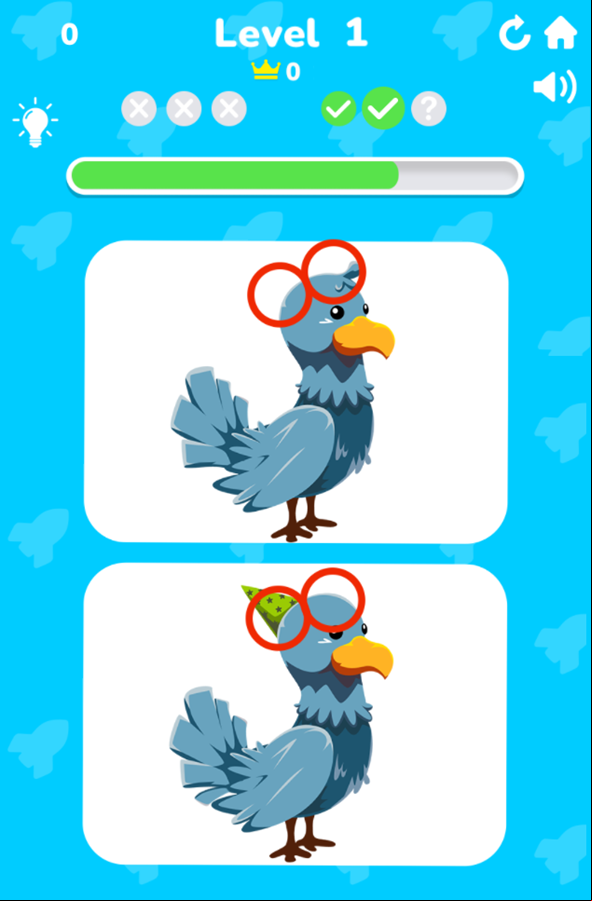 Find the 3 Differences Game Level Play Screenshot.