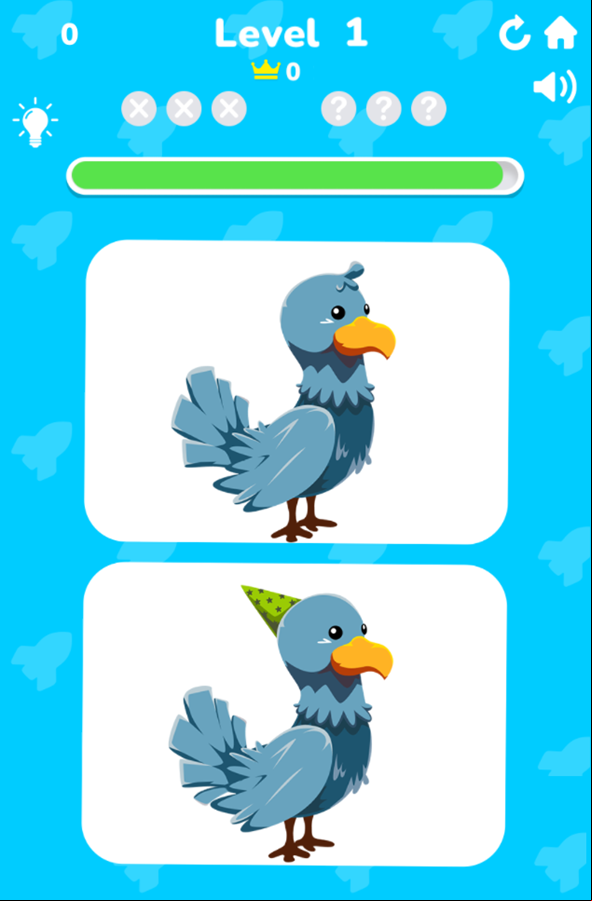 Find the 3 Differences Game Level Start Screenshot.