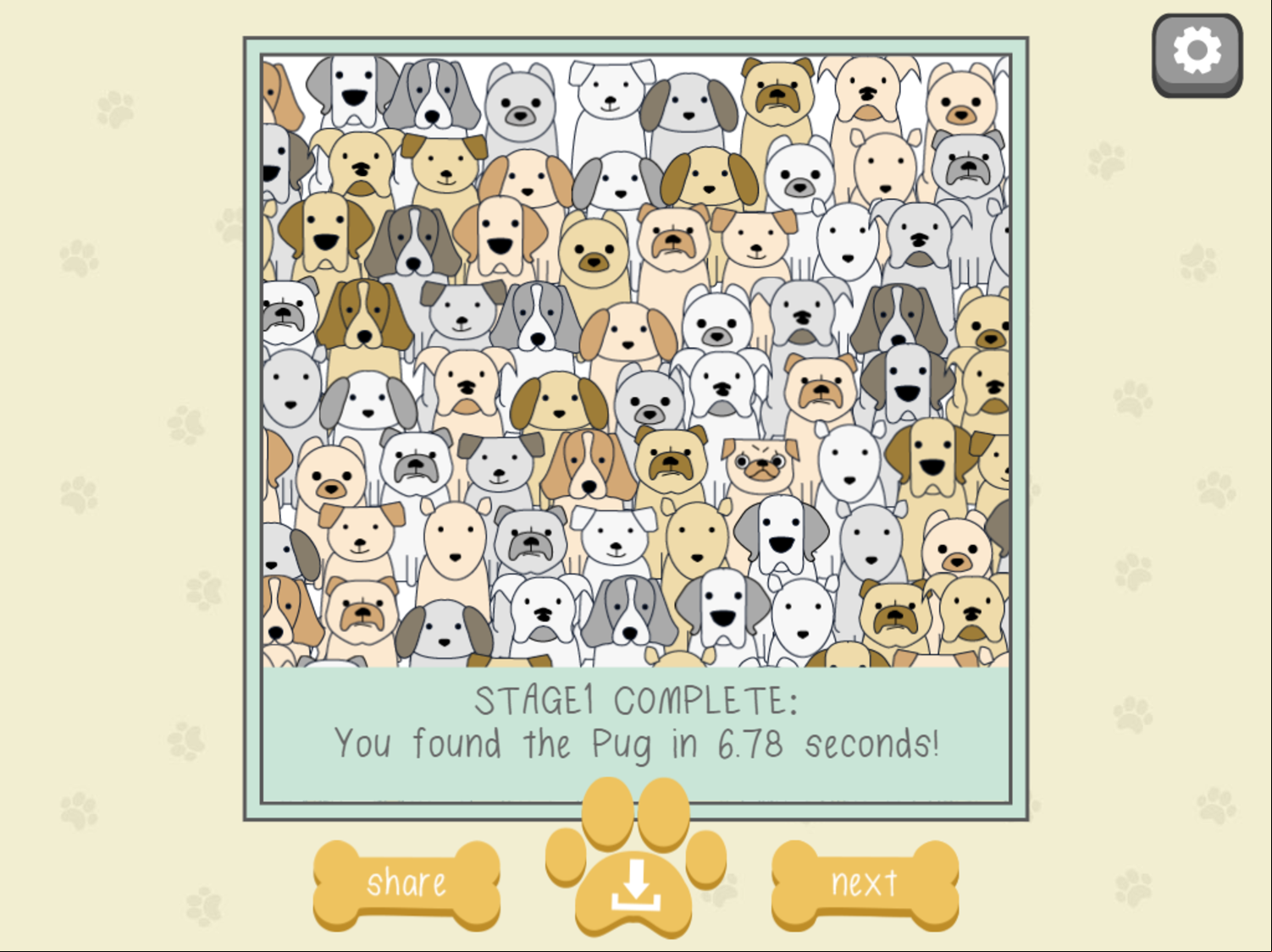Find the Pug Game Screenshot.