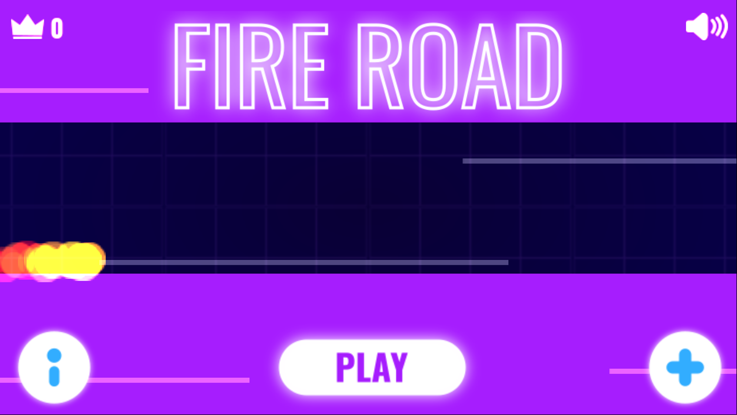 Fire Road Game Welcome Screen Screenshot.