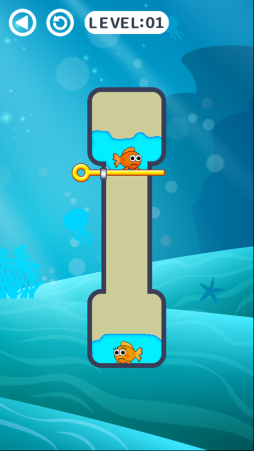 Fish Love Game Level Start Screenshot.