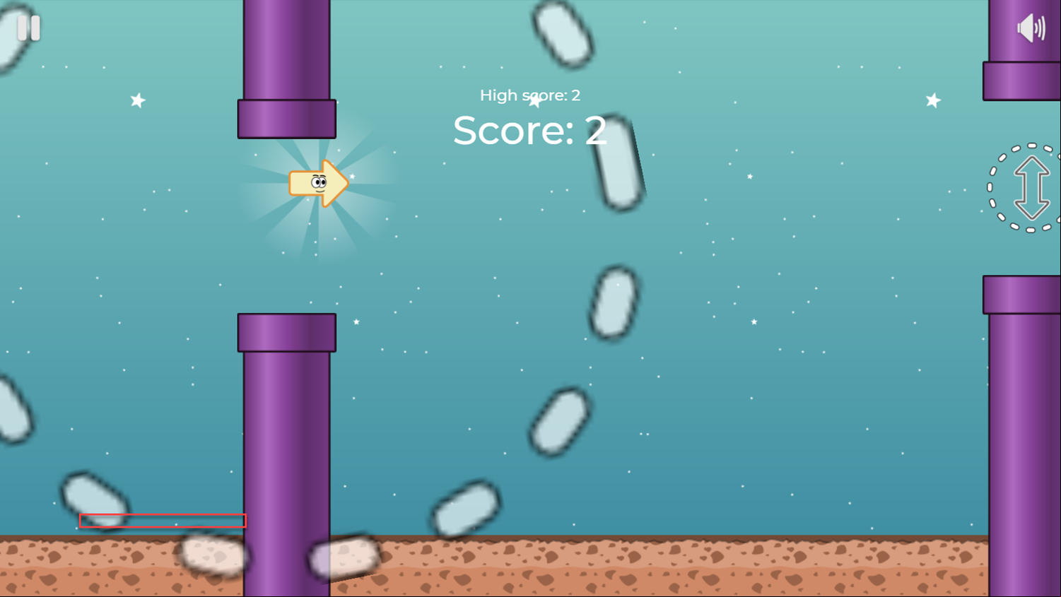 Flap Arrow Game Play Screenshot.
