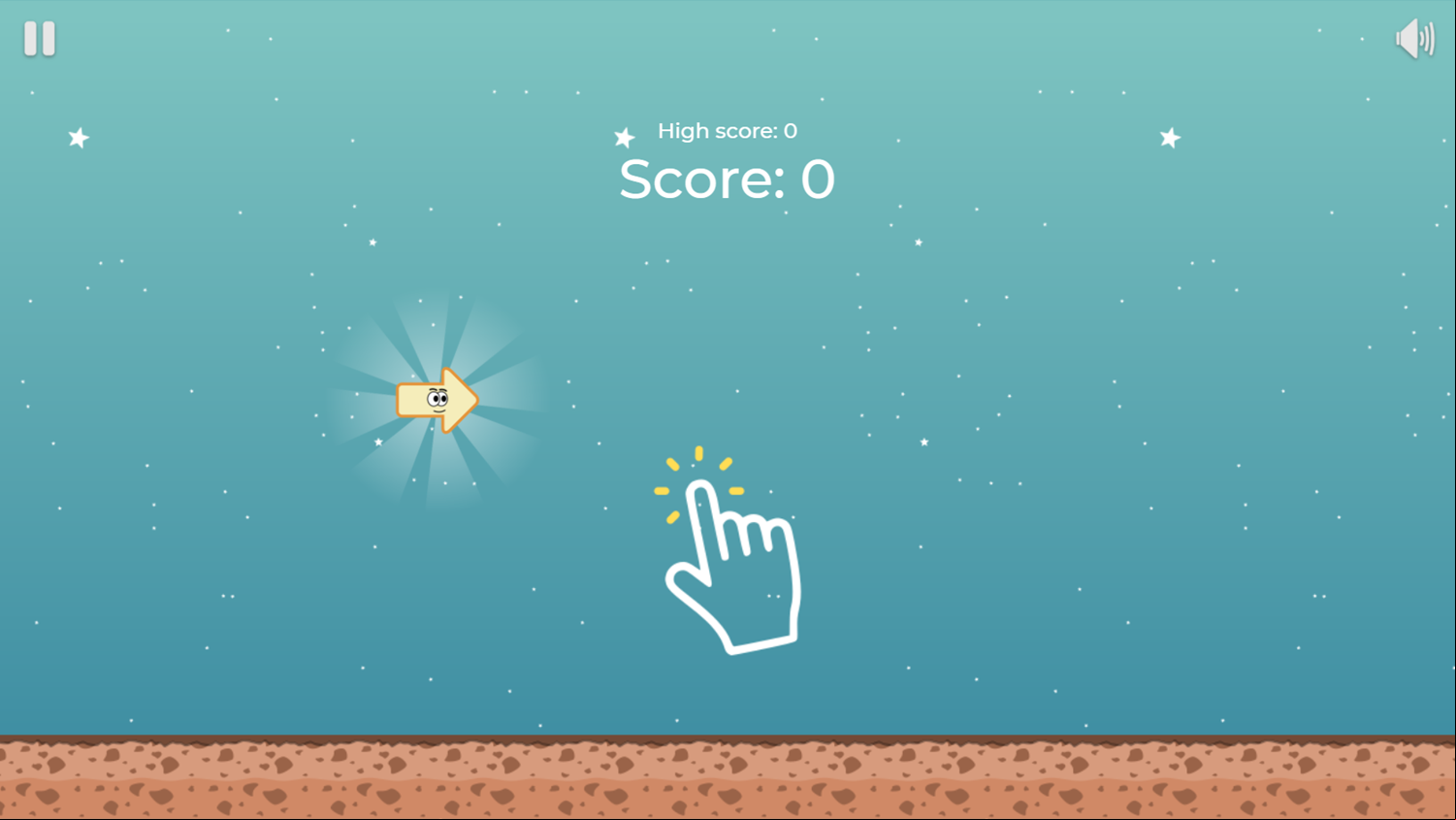 Flap Arrow Game Start Screenshot.