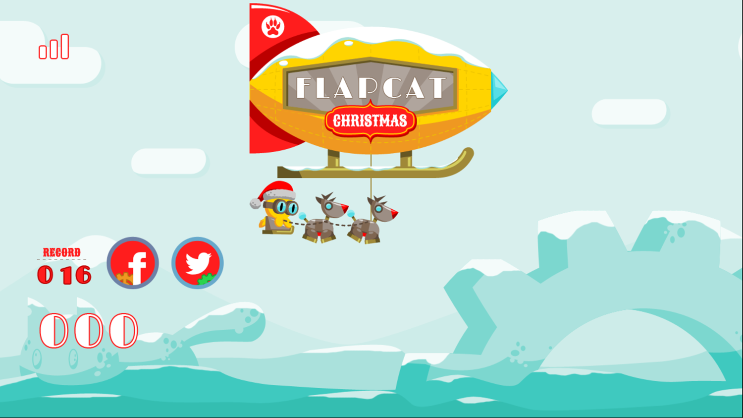 FlapCat Christmas Game Welcome Screenshot.