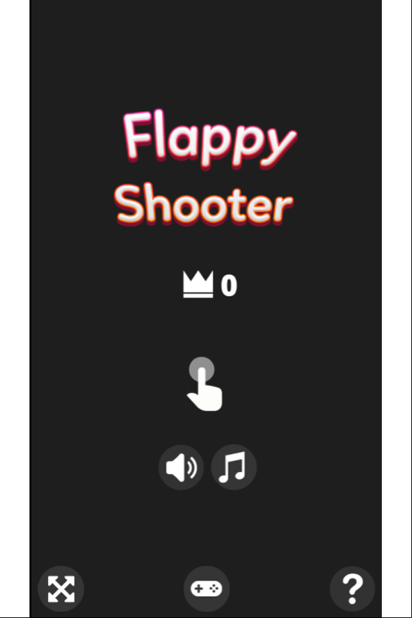 Flappy Shooter Game Welcome Screenshot.